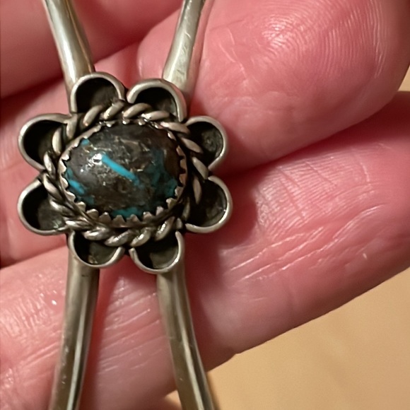 Old Pawn Bisbee Turquoise Sterling Cuff Signed - Picture 7 of 16
